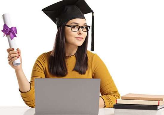 A girl wearing graduation cap