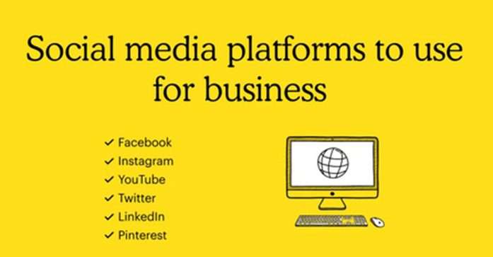 a yellow background image - name of the different social media platforms