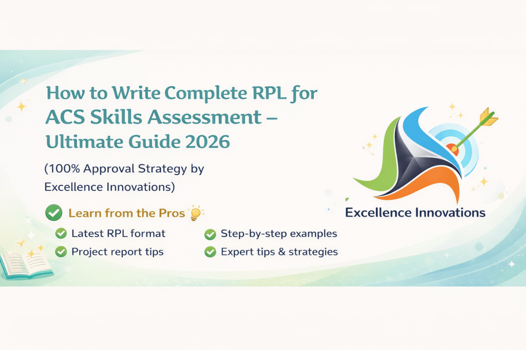 RPL for ACS Skills Assessment guide 2026 with project report tips and Key Areas of Knowledge by Excellence Innovations