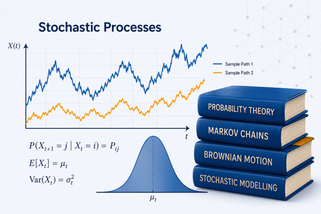 Stochastic Process Markov Chain State Transition Diagram with Probability Matrix