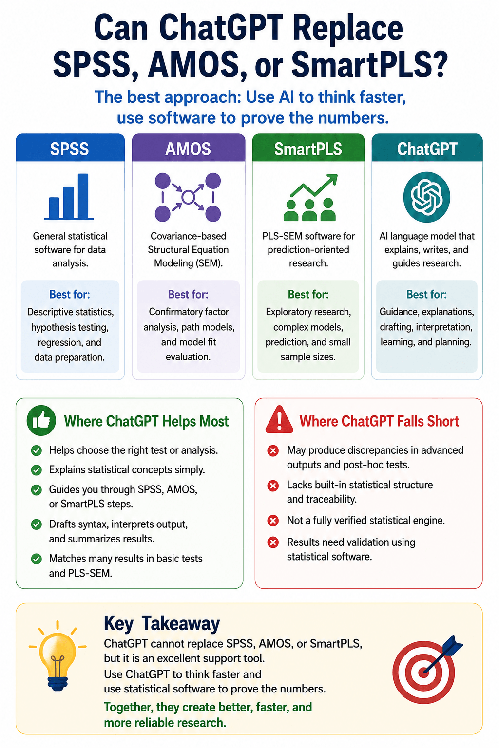 Can ChatGPT Replace SPSS, AMOS, or SmartPLS?