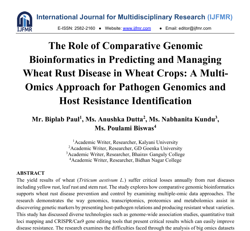 Research paper published by Biplab Paul