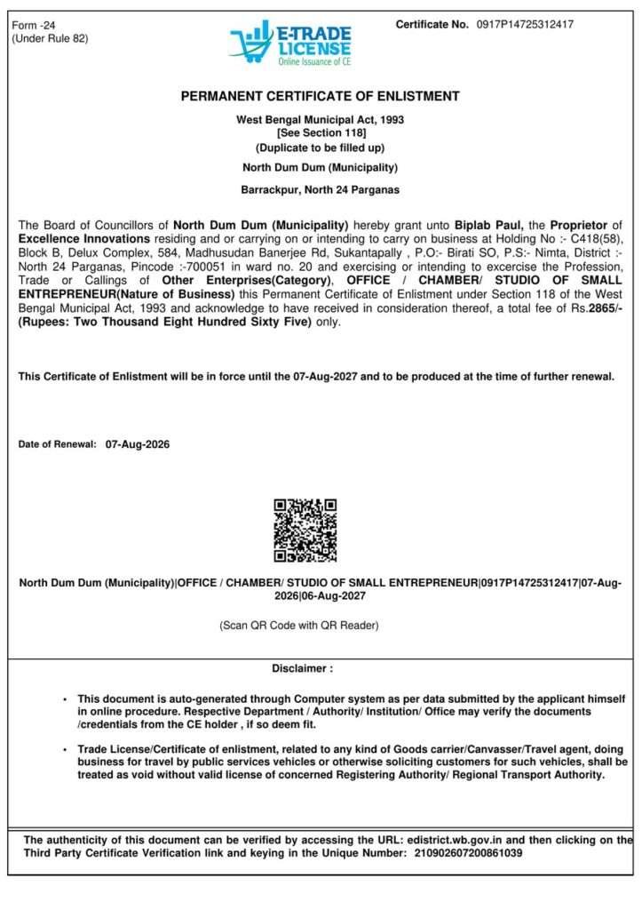 Trade License Excellence Innovations 2026