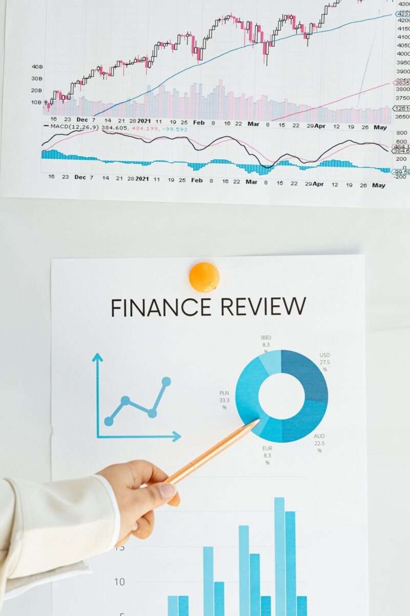 Student analysing economic data and macroeconomic indicators for coursework