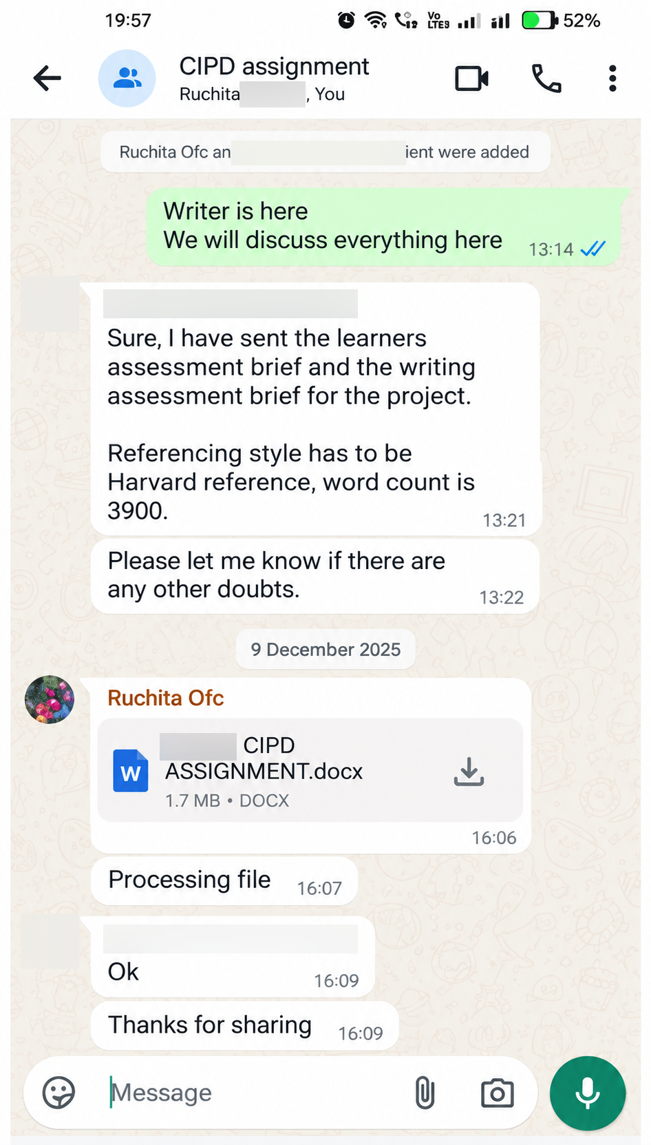 Project coordination: requirements and referencing style were confirmed.